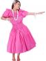 Hula Frilled Collar & Puff Sleeve Blouse & Pa'u Skirt Set-Up / Pink / G1671pi