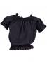 Hula Puff Sleeve Blouse & Pa'u Skirt Set-Up / Black / G1669b