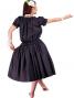 Hula Puff Sleeve Blouse & Pa'u Skirt Set-Up / Black / G1669b