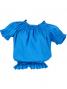 Hula Puff Sleeve Blouse & Pa'u Skirt Set-Up / Blue / G1669bl
