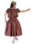 Hula Puff Sleeve Blouse & Pa'u Skirt Set-Up / Brown / G1669br