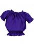 Hula Puff Sleeve Blouse & Pa'u Skirt Set-Up / Egg Plant / G1669ep