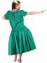 Hula Puff Sleeve Blouse & Pa'u Skirt Set-Up / Green / G1669g