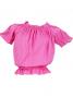Hula Puff Sleeve Blouse & Pa'u Skirt Set-Up / Pink / G1669pi