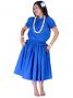 Hula Puff Sleeve Blouse & Pa'u Skirt Set-Up / Royal Blue / G1669rb