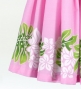 Hula Pa'u Skirt with Plumeria & Monstera Print / Pink / J1685