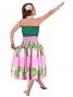 Hula Pa'u Skirt with Plumeria & Monstera Print / Pink / J1685