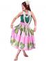 Hula Pa'u Skirt with Plumeria & Monstera Print / Pink / J1685