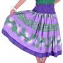 Hula Double & Reversible Pau Skirt with Lehua Print / Egg Plant / G1756