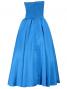 Strapless Shantung Dress with Lehua Embroidery / Blue / G1774bl