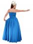 Strapless Shantung Dress with Lehua Embroidery / Blue / G1774bl
