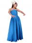 Strapless Shantung Dress with Lehua Embroidery / Blue / G1774bl