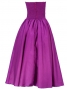 Strapless Shantung Dress with Lehua Embroidery / Purple / G1774p