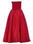 Strapless Shantung Dress with Lehua Embroidery / Red / G1774r
