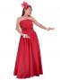 Strapless Shantung Dress with Lehua Embroidery / Red / G1774r
