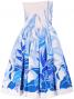 Hula Drape Midi Dress with Bird of Paradise / Blue  / G1777bl