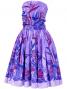 Hula Drape Midi Dress with Bird of Paradise / Purple  / J1777p