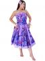 Hula Drape Midi Dress with Bird of Paradise / Purple  / J1777p