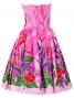 Hula Drape Midi Dress with Bird of Paradise / Pink  / G1777pi/ -SOLD OUT-