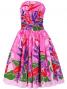 Hula Drape Midi Dress with Bird of Paradise / Pink  / G1777pi/ -SOLD OUT-