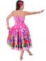 Hula Drape Midi Dress with Bird of Paradise / Pink  / G1777pi/ -SOLD OUT-