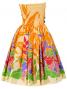 Hula Drape Midi Dress with Bird of Paradise / Yellow  / J1777y