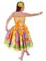 Hula Drape Midi Dress with Bird of Paradise / Yellow  / J1777y