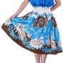 Hula Pa'u Skirt with Hibiscus Print / Blue / G1790