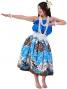 Hula Pa'u Skirt with Hibiscus Print / Blue / G1790