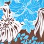 Hula Pa'u Skirt with Hibiscus Print / Blue / G1790