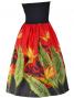 Hula Tube Top Dress with Bird of Paradise print / Red  / G1817r