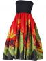 Hula Tube Top Dress with Bird of Paradise print / Red  / G1817r