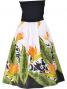 Hula Tube Top Dress with Bird of Paradise print / White  / G1817w