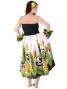 Hula Tube Top Dress with Bird of Paradise print / White  / G1817w