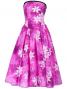 Hula Strapless Dress with Gradation Plumeria Print / Pink / J1832pi