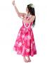 Hula Strapless Dress with Gradation Plumeria Print / Red / G1832r