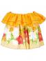 Tahitian Skirt with Flower Print / Yellow / J1838