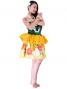 Tahitian Skirt with Flower Print / Yellow / J1838