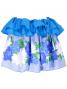 Tahitian Skirt with Flower Print / Blue / G1839