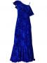 Hula One Shoulder Embossed Velvet Dress / Blue / G1841bl
