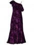 Hula One Shoulder Embossed Velvet Dress / Purple / G1841p