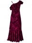 Hula One Shoulder Embossed Velvet Dress / RubyWine / G1841rwi