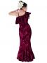 Hula One Shoulder Embossed Velvet Dress / RubyWine / G1841rwi