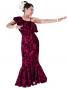 Hula One Shoulder Embossed Velvet Dress / RubyWine / G1841rwi