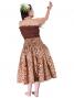 Hula Pa'u Skirt with Kahiko Print / Brown / J1846