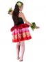 Tahitian Skirt with Lily & Lehua Print / Red / G1859