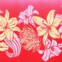 Tahitian Skirt with Lily & Lehua Print / Red / G1859