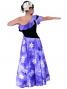 Hula One Shoulder Dress with Velvet & Plumeria Print / Purple / G1882p