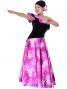 Hula One Shoulder Dress with Velvet & Plumeria Print / Pink / G1882pi
