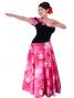 Hula One Shoulder Dress with Velvet & Plumeria Print / Red / G1882r